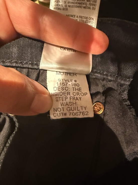 MOTHER Black Wide-Leg Raw Hem Jeans - Picture 5 of 5